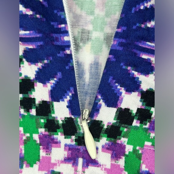 London Times Womens 16W Preppy Coastal Pink Green Purple‎ White Print Dress - Picture 8 of 15